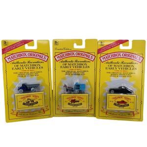 1993 Matchbox Originals Moko Lesney Lot of 3 Dump‎ Truck Jaguar Horse Drawn Milk